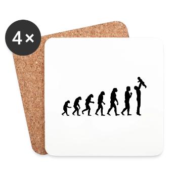 Homme papa cadeau père fête des pères - Dessous de verre (lot de 4) - blanc - Devant