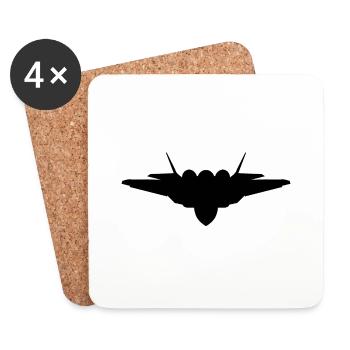 Russian Suchoi Su-57, Sukhoi Su-57 military jet - Untersetzer (4er-Set) - Weiß - Vorne
