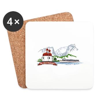 St. Bartholomä Peninsula Hirschau Königssee - Coasters (set of 4) - white - Front
