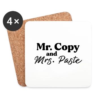 Mr. Copy and Mrs. Paste - Untersetzer (4er-Set) - Weiß - Vorne