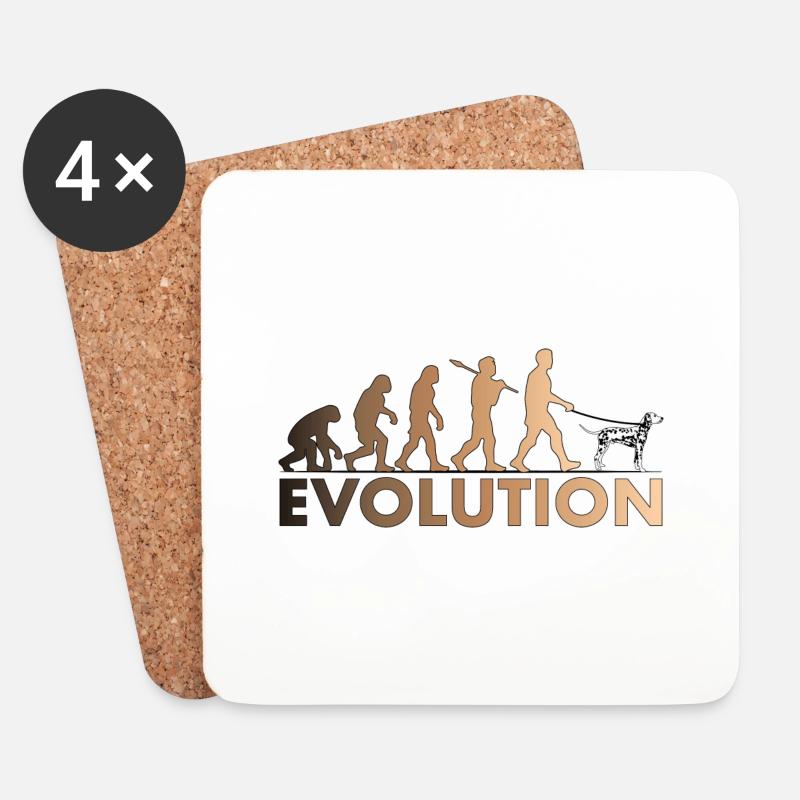 Dalmatiner Evolution Brown - Untersetzer (4er-Set) - Weiß