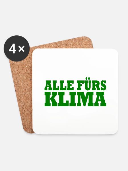Alle fürs klima - Untersetzer (4er-Set) - Weiß