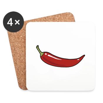 Chilli - Dessous de verre (lot de 4) - blanc - Devant