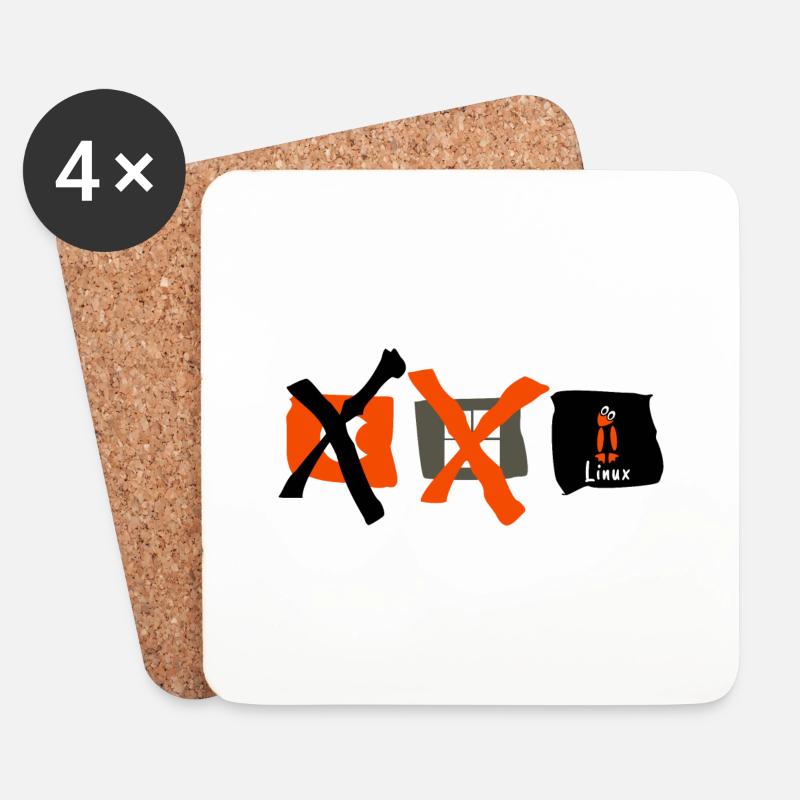 Linux die Wahl - Untersetzer (4er-Set) - Weiß