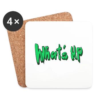 Whatˋs Up Schriftzug - Untersetzer (4er-Set) - Weiß - Vorne