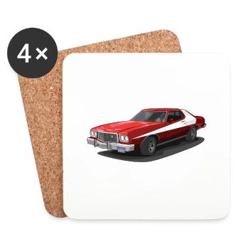 Starsky Turin - Untersetzer (4er-Set) - Weiß - Vorne