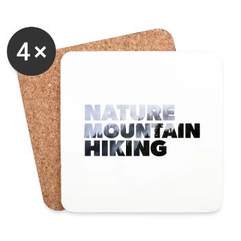 Alps forest nature mountain hiking leewarddesign - Dessous de verre (lot de 4) - blanc - Devant