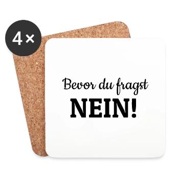 Bevor du fragst - Untersetzer (4er-Set) - Weiß - Vorne