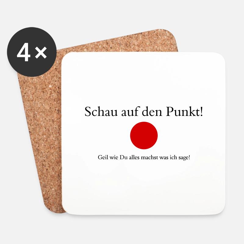 lustiger Spruch Punkt - Untersetzer (4er-Set) - Weiß