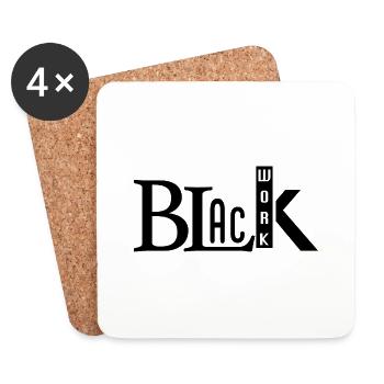 black work - Coasters (set of 4) - white - Front