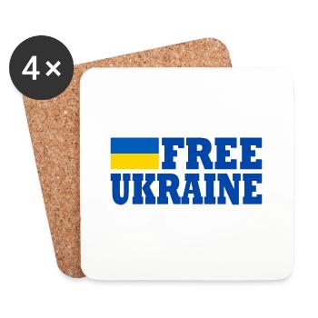 Free ukraine - Dessous de verre (lot de 4) - blanc - Devant