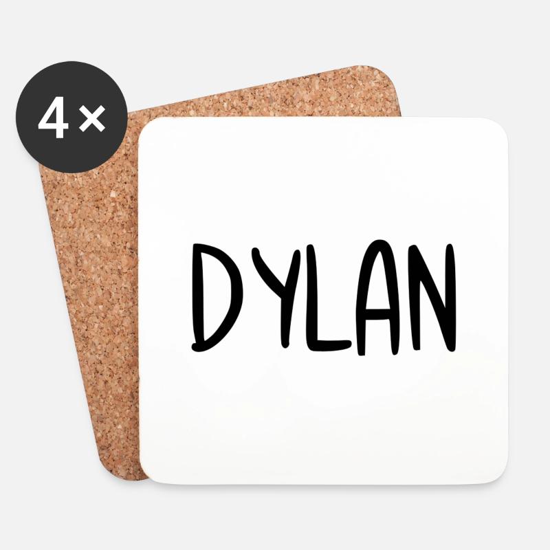 Dylan Custom Name Schriftart Text Geburtstag - Untersetzer (4er-Set) - Weiß