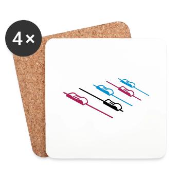DJ Music Mixer - Coasters (set of 4) - white - Front