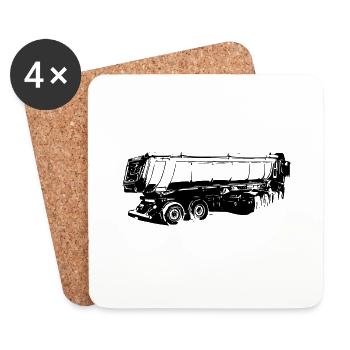 Camion - Dessous de verre (lot de 4) - blanc - Devant