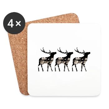 Deer - Coasters (set of 4) - white - Front