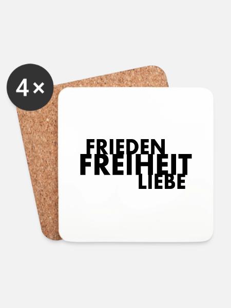 Frieden freiheit liebe - Untersetzer (4er-Set) - Weiß
