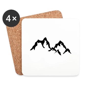Berge - Untersetzer (4er-Set) - Weiß - Vorne