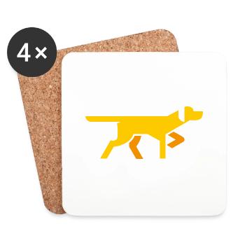 chien - Dessous de verre (lot de 4) - blanc - Devant