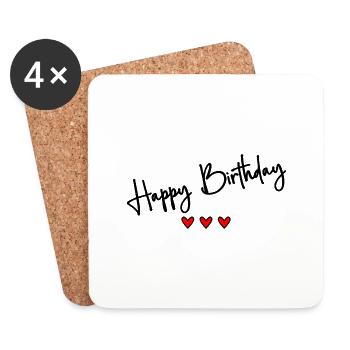 JAHRESTAG. ALLES GUTE ZUM GEBURTSTAG!. ALLES GUTE ZUM GEBURTSTAG!. - Untersetzer (4er-Set) - Weiß - Vorne