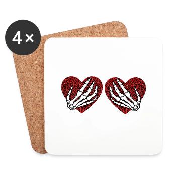 Aimer les mains saké - Dessous de verre (lot de 4) - blanc - Devant