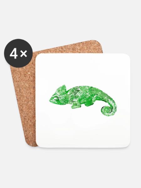 Chameleon im unverwechselbarem Design - Untersetzer (4er-Set) - Weiß