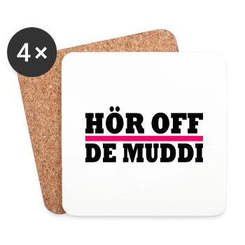 Hör auf die mutti - Untersetzer (4er-Set) - Weiß - Vorne