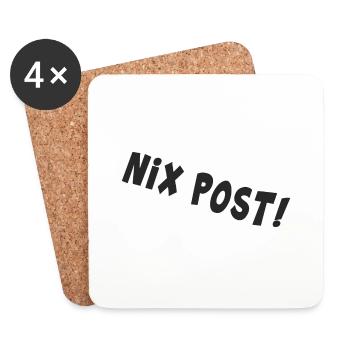 post postbote flaschenpost "nix post" - Untersetzer (4er-Set) - Weiß - Vorne