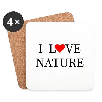 I love nature - Dessous de verre (lot de 4) - blanc - Devant