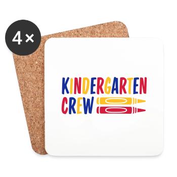 Wax Crayon Kindergarten Crew Crayon - Coasters (set of 4) - white - Front