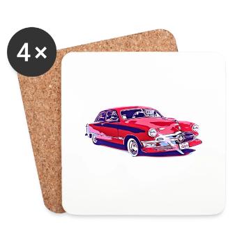 Voiture - Dessous de verre (lot de 4) - blanc - Devant