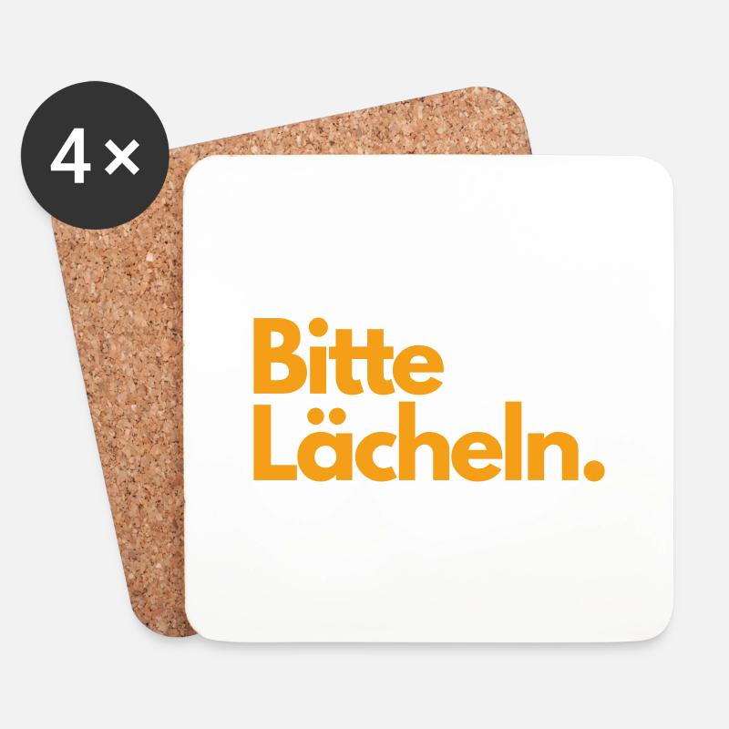 Bitte Lächeln - Untersetzer (4er-Set) - Weiß