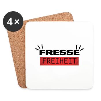 Fresse Freiheit - Untersetzer (4er-Set) - Weiß - Vorne