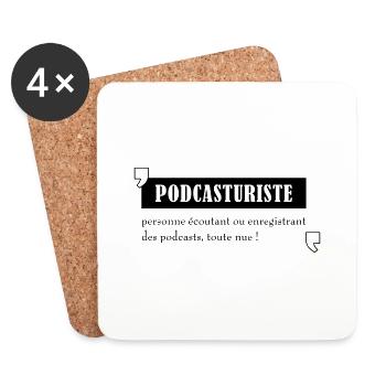 PODCASTuriste - Dessous de verre (lot de 4) - blanc - Devant