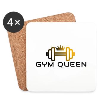 GYM QUEEN - Gym Motivation and Fitness Designs - Coasters (set of 4) - white - Front