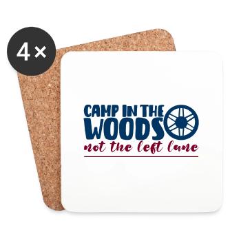 Camp In The Woods, Not The Left Lane 2 - Coasters (set of 4) - white - Front