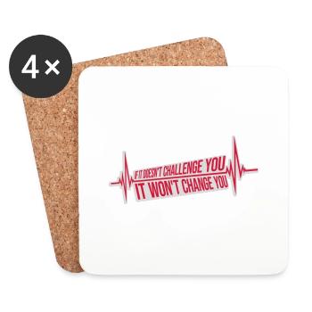 Workout Fitness Motivation Quote - Coasters (set of 4) - white - Front