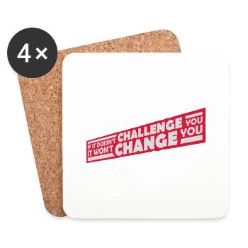 Workout Fitness Motivation Quote - Coasters (set of 4) - white - Front