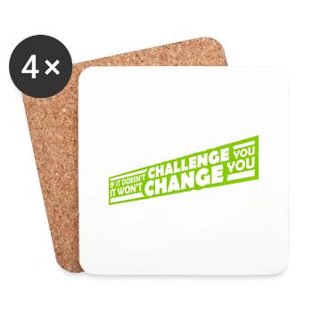 Workout Fitness Motivation Quote - Coasters (set of 4) - white - Front