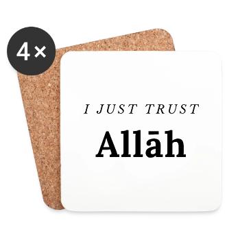 Je fais juste confiance à Allāh - Dessous de verre (lot de 4) - blanc - Devant