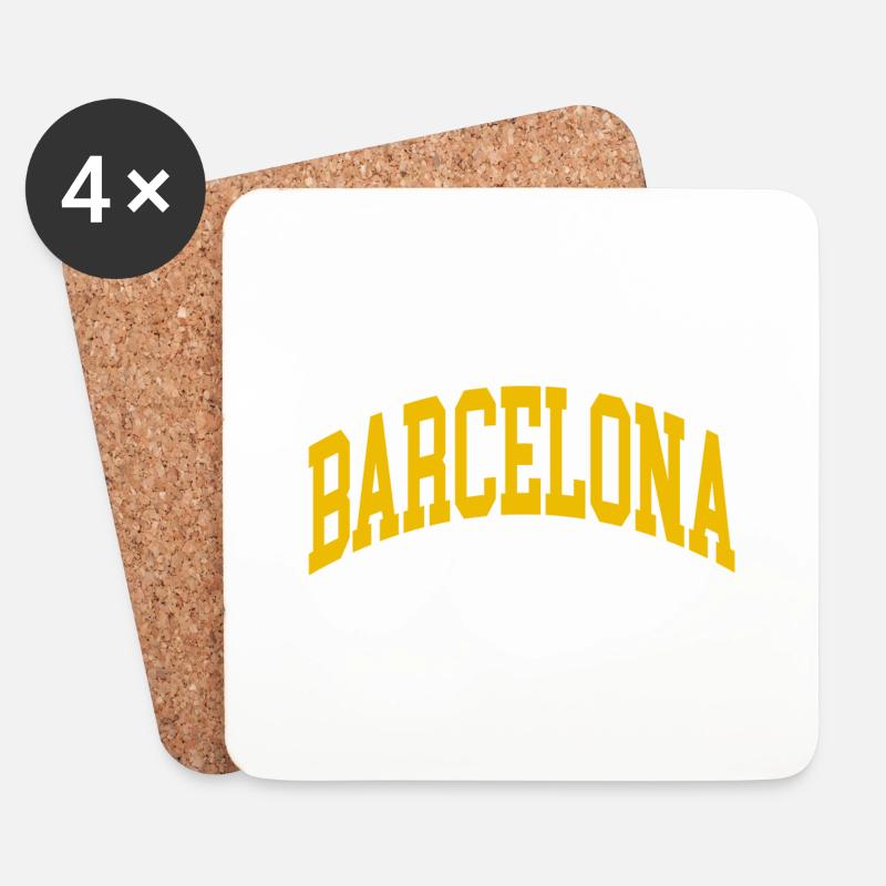 Barcelona - Untersetzer (4er-Set) - Weiß