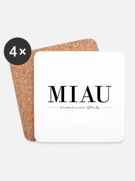 MIAU - Ich dich auch Schatz - Untersetzer (4er-Set) - Weiß