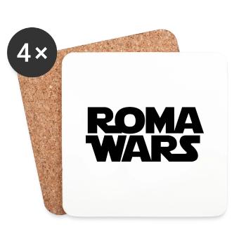 Roma Wars SW Design Lettres noires - Dessous de verre (lot de 4) - blanc - Devant