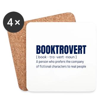 Bücher Booktrovert Definition für Leser Buch Fans - Untersetzer (4er-Set) - Weiß - Vorne