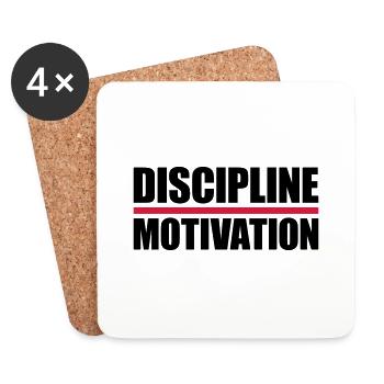 discipline over motivation quote - Coasters (set of 4) - white - Front