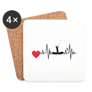 Fishing Hooks Fishing Fishing Fishing Fishing - Coasters (set of 4) - white - Front