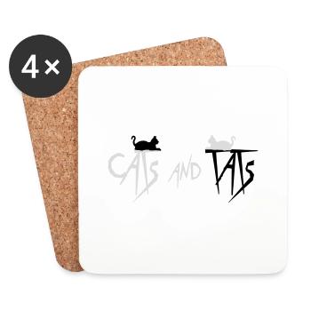 cats and tats Zitat - Untersetzer (4er-Set) - Weiß - Vorne
