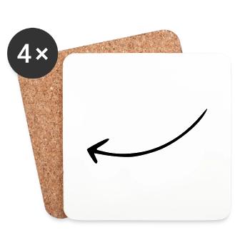 Arrow drawing sketch black - Coasters (set of 4) - white - Front