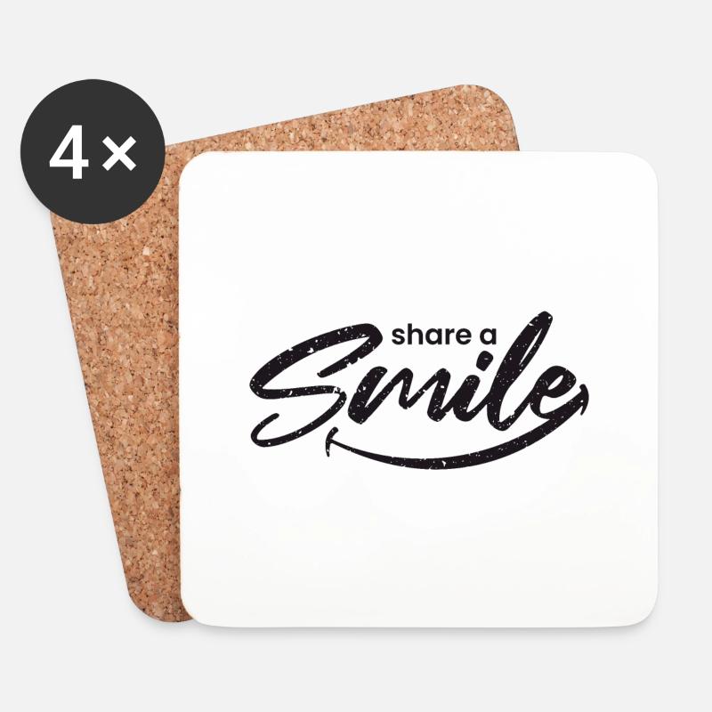 share a smile - Untersetzer (4er-Set) - Weiß