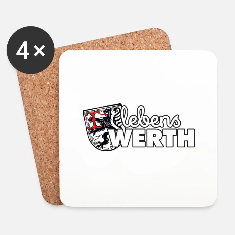 Lebens Werth - Untersetzer (4er-Set) - Weiß