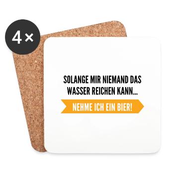 Bier Geschenk für Männer Vatertag - Untersetzer (4er-Set) - Weiß - Vorne